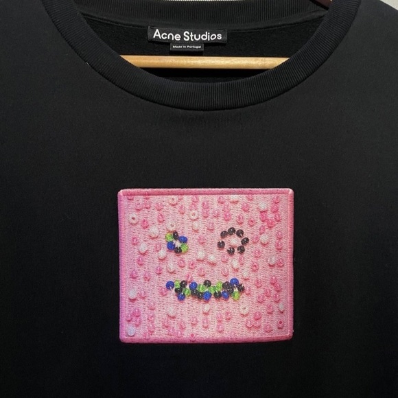 Acne Studios Pink Beaded Face Sweatshirt - Picture 4 of 4